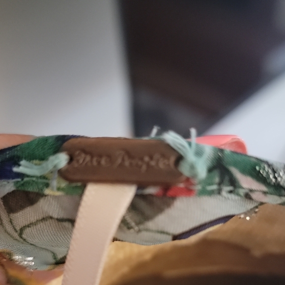 Free People Green Floral Long Sleeve Smocked Tunic Dress - Picture 3 of 5